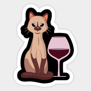 Easily Distracted by Cats and Wine Sticker